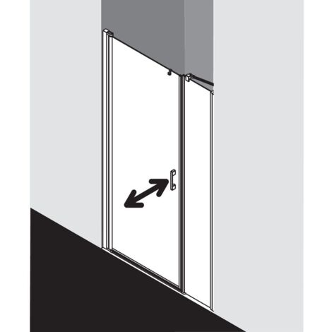 Kermi LIGA porte battante 1OL 1250 x 1850mm argent ultra brillant verre trempé transparent (1/5)