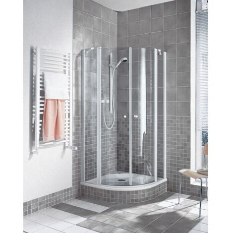 Kermi Quart de cercle Ibiza 2000 O10 0900x 1750 BV : 870-885 SIMG verre trempé transparent Clean (1/5)