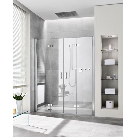 Kermi porte battante pliante Diga 2T4 1700x 1850 BV : 1668-1708 SIHG verre trempé Opaco Clean (1/2)