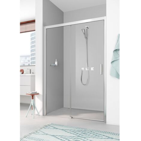 Kermi porte coulissante Pega D2R 1430x 1850 GAK : 1390-1410 SIHG verre trempé transparent Clean (1/5)