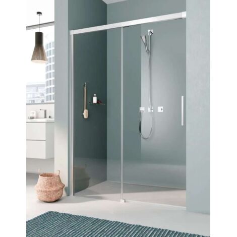 Kermi Porte coulissante Nica L2L 1300x 2000 BV : 1285-1310 SIHG verre trempé transparent Clean (1/3)