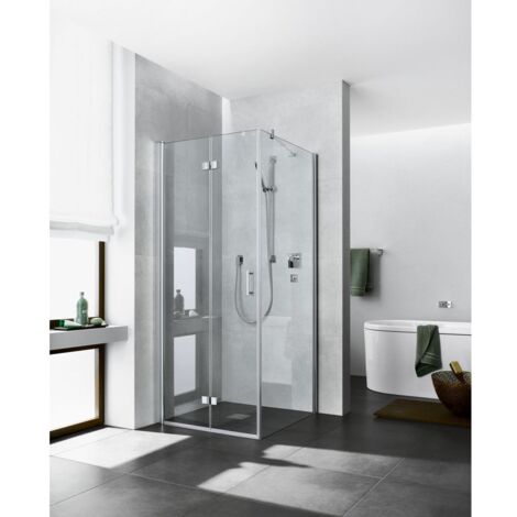 Kermi porte battante pliante Diga 2SR 0700x 1850 BV : 680-700 SIHG verre trempé transparent Clean (1/5)