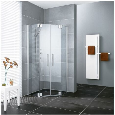 Kermi pentagone Pasa XP F47 0900x 2000 BV : 870-900 SIHG verre trempé transparent (1/4)
