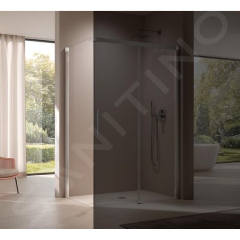 Kermi NICA - Paroi de douche TWL, 78x200 cm, gauche, argent brillant/verre transparent NITWL07820VPK (1/4)
