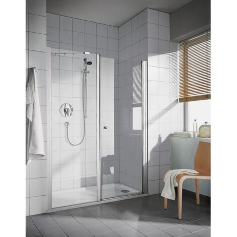 Kermi Porte battante Ibiza 2000 SOR 1800x 1850 BV: 1765-1800 WEI verre trempé transparent Clean (1/5)