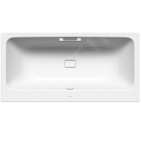 Kaldewei Avantgarde - Baignoire rectangulaire Asymmetric Duo 742, 1800x900 mm, avec trous pour les poignées, effet Perl, blanc