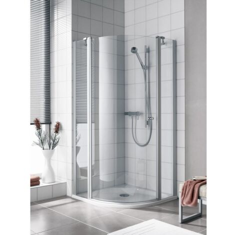 Kermi Quart de cercle Ibiza 2000 S1L V21 x 1850 BV : -785-885 SIMG verre trempé transparent Clean (1/5)