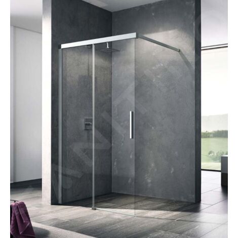Kermi NICA - Paroi de douche Walk-In, 110x200 cm, coulissante, gauche, argent brillant/verre transparent NIJ2L11020VPK (1/3)