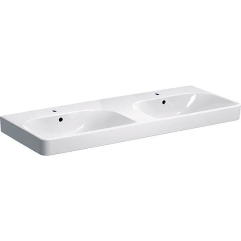 Geberit Smyle Square lavabo double 500223, 120x48cm, avec trou