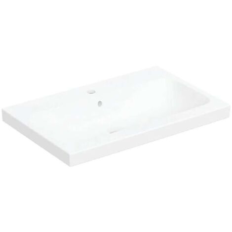 Geberit iCon - Vasque à poser 75x48 mm, avec trop-plein, un trou pour robinetterie, blanc mat 501.848.JT.1 (1/2)