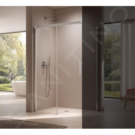 Kermi NICA - Porte de douche D2L 130x200 cm, gauche, argent brillant/verre transparent NID2L13020VPK (1/4)
