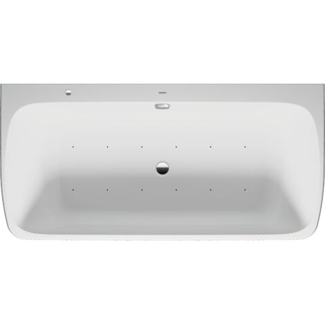 Baignoire balnéo Duravit Quatego, paroi avant, double dos