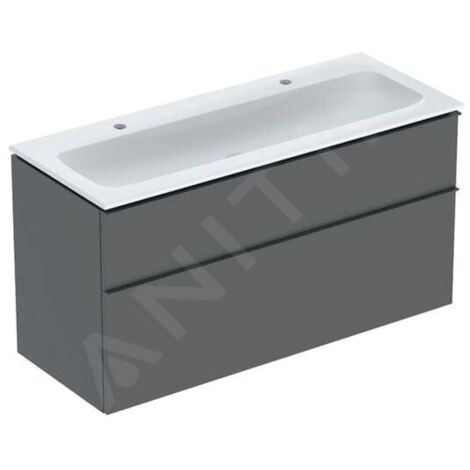 Geberit 502338JK1 iCon Ensemble meuble-lavabo MWT avec vasque USA, 2 tiroirs (1/2)