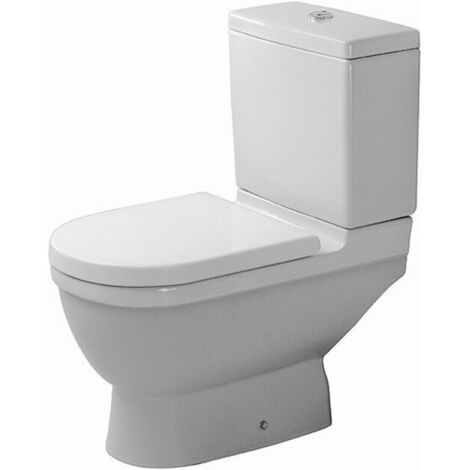 Duravit – Cuvette pour WC à poser Starck 3 – Céramique sanitaire – Chasse profonde – Évacuation verticale – Dimensions 655x370x430mm (1/4)