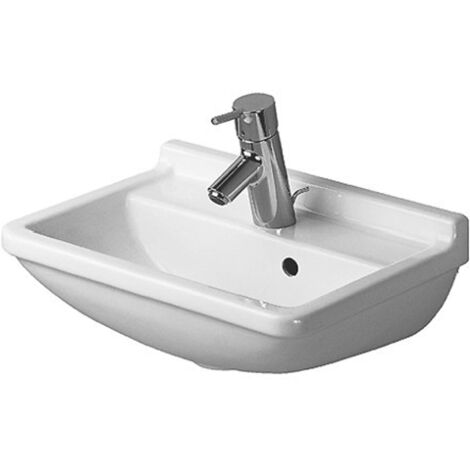 Duravit Starck 3 - Lave-mains 45x32 cm, avec un trou pour robinetterie, avec WonderGliss, blanc 07504500001