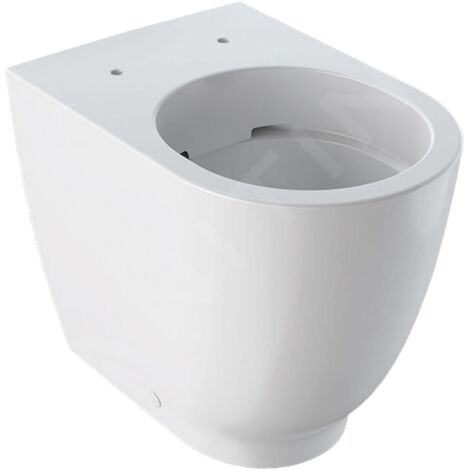 Geberit – WC sur pied Rimfree 51cm – Chasse d'eau basse sans bride – Céramique blanche – Sortie arrière – Montage avec réservoir encastré