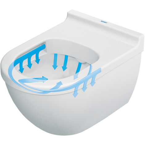 Duravit – WC suspendu Starck 3 540 mm – Chasse profonde – Céramique sanitaire – Évacuation horizontale – Sans rebord (rimless) (1/8)