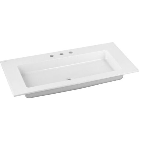Keuco Royal 60 lavabo en céramique 32150311003, 1055x17x538 mm, pour 3 trous de robinetterie, blanc - 32150311003 (1/2)