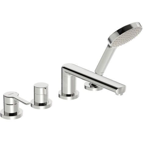 HANSA Mitigeur monocommande Set de finition pour bain/douche HANSARONDA 0340 Rosette ronde 3 jets 72 mm Chrom, 03402473 (1/3)
