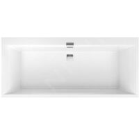 Villeroy & Boch – Baignoire Duo 170x75 cm – UBQ170SQE2DV – Quaryl blanc – 2 places – Évacuation centrale – Profondeur 45 cm