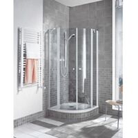 Kermi Quart de cercle Ibiza 2000 O20 V21 x 1850 BV : -785-885 WEI verre trempé transparent Clean
