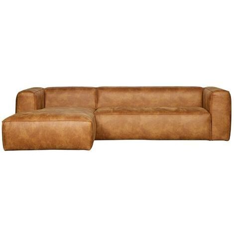 Canapé d'angle 305x175x73 cm en cuir cognac - RULA (1/5)