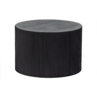 Table basse ronde 60cm en bois panneau de fibres noir – Style contemporain – Hauteur 40cm – Pour espaces modernes – Whitelabel