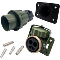 2 polige NATO Steckdose inkl. Stecker mit 4 Kontaktstiften 35mm², passend Militärfahrzeuge, Feuerwehrfahrzeuge, Krankenwagen, Land & Baumaschinen, LKW, Anhänger