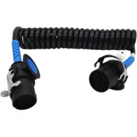 15 Polig / 24 V ADR Spiralkabel -Elektrowendel mit Stecker -Knickschutz Arbeitslänge 4,5 Meter