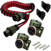 2 polig NATO Elektrowendel, 2 x 35 mm², 4 Meter NATO Wendel, 12V/24V NATO Spiralkabel, 2 x NATO Steckdose mit 35 mm² Ink. Gummidichtung, auch Starthilfe einsetzbar