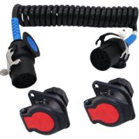 15 Polig 24V-ADR Spiral Kabel Adapter Elektrowendel mit Steckern inkl. 2 Stück 15 Polige Steckdose 24V-ADR passend Land & Baumaschinen, LKW, Anhänger