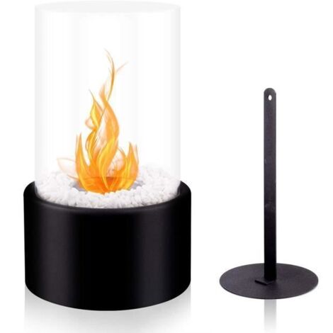 Cheminée de table - CELLUSTOP - QEW9P - Verre cylindrique - Portable - Noir (1/4)