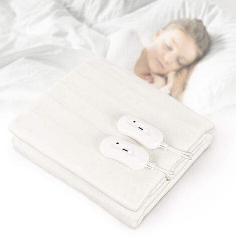 Surmatelas Chauffant Double - SOTECH - 160 x 140 cm - 2x60W - Blanc - 3 niveaux de chauffage