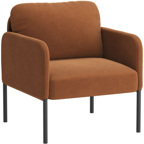 Naturally Comfortable Armchair for Everyday Use – Wraparound Backrest with Slim Metal Legs – Orange