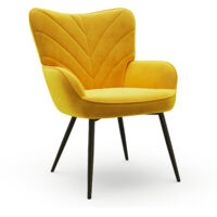 Modern Leaf Pattern Chair – Simple and Natural Design, Versatile Chair for Living Room and Office – Yellow