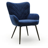 Modern Leaf Pattern Chair – Simple and Natural Design, Versatile Chair for Living Room and Office – Blue