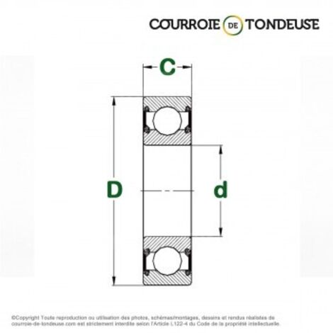 Roulement à billes SKF (1 rangée) 6204-2RSH-C3 - 20x47x14