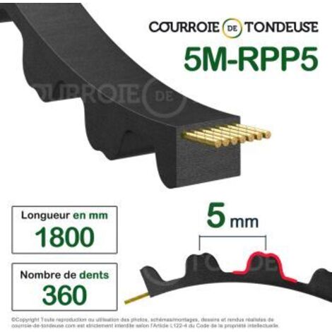 Courroie dentée simple 1800-5M15