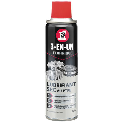 Wd40 Company – Graisse lithium 3-en-1 technique 250 ml – Lubrifiant sec au PTFE – Anti-adhérent pour serrures et mécanismes – Faible coefficient de friction - 3-EN-UN