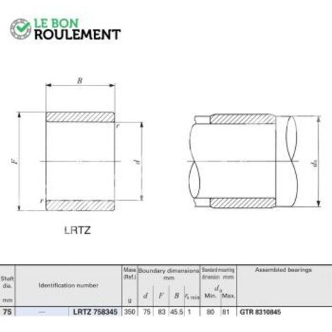 Bague acier intérieure LRTZ758345-IKO
