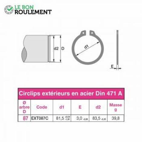 Circlips extérieur CE87A