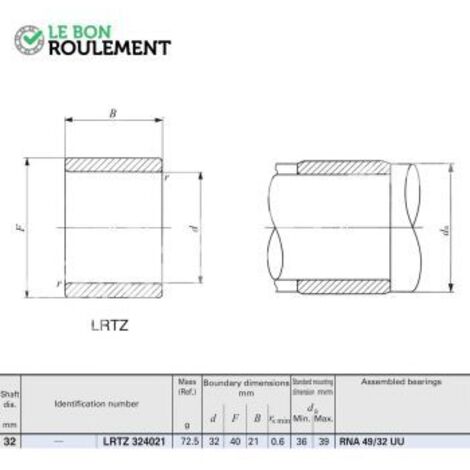 Bague acier intérieure LRTZ324021-IKO