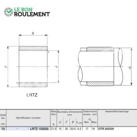 Bague acier intérieure LRTZ152020-IKO
