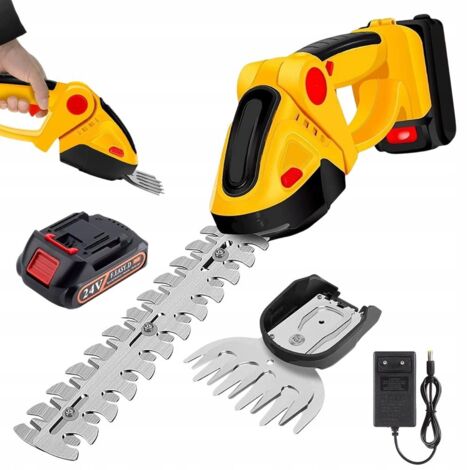 Akku-Grasschere, ABS SK5-Stahl, 24V, Mini-Akku-Heckenschere, 2-in-1-Rasengeräte (EU-Stecker)