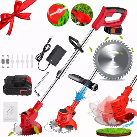 21V 800W Akku Rasentrimmer Elektr Grasschneider Freischneider Trimmer Motorsense