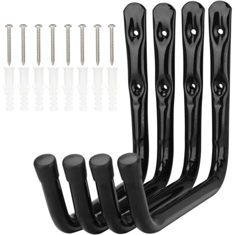 Lot de 4 crochets pour échelle de rangement de garage, bras de 20 cm, support mural robuste, support de vélo, organisateur de suspension, capacité de charge 20 kg (20x14.5 cm) (1/5)