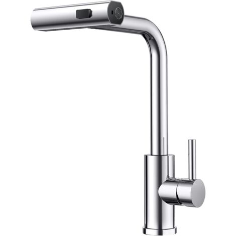 1 Robinet De Cuisine Cascade, Rotatif 360°, Douchette Extractible, 3 Modes, Acier Inoxydable, Pour Évier (1/5)