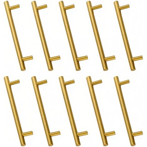 Lot de 10 Poignée Tiroir Acier Inoxydable Doré Espacement 192mm Pour Meuble Cuisine (1/5)