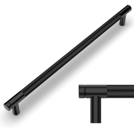 10 Poignee de Meuble Noir 160mm Metal, Avec Vis, Pour Cuisine Tiroir Armoire