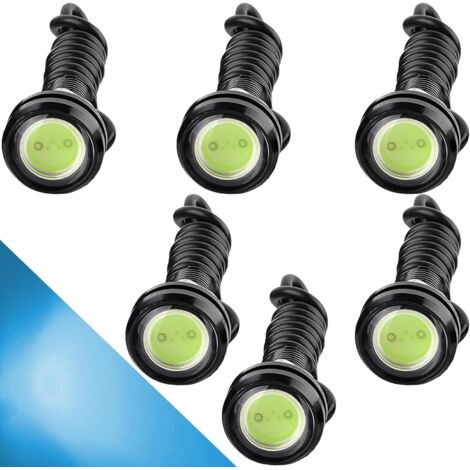 6pcs Led Eagle Eye Lumière 18mm 9w Cob Aluminium Étanche 12v Pour Voiture Moto Drl (1/5)